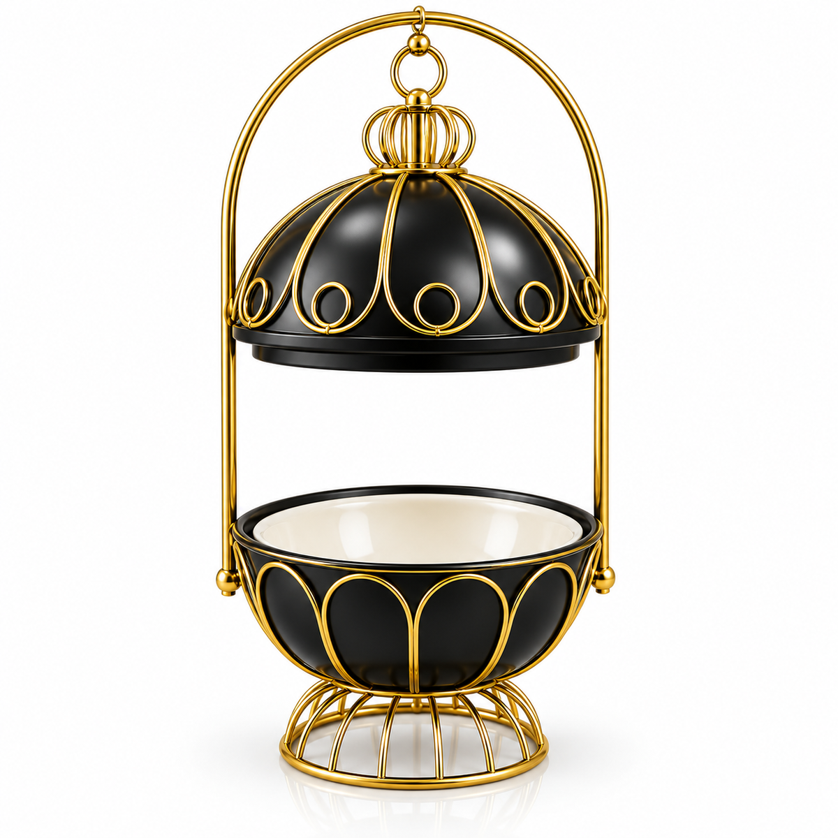 Brilliant Royal Grande Black & Gold Casserole with Stand – 5L