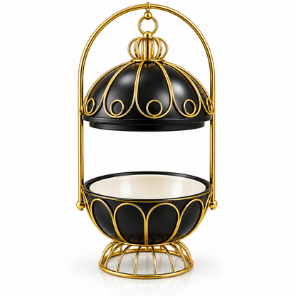 Brilliant Royal Grande Black & Gold Casserole with Stand – 5L