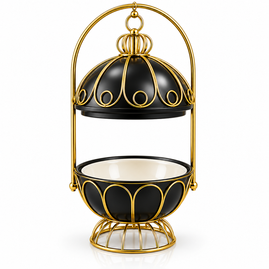 Brilliant Royal Grande Black & Gold Casserole with Stand – 5L