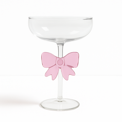 Pink Bow Dessert Glass