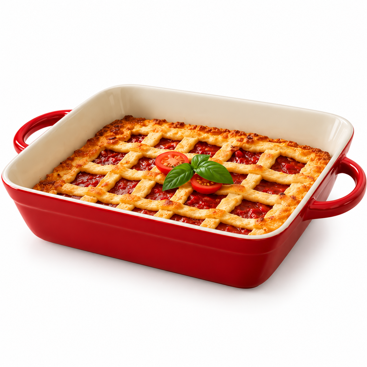 Danny Home Premium 10.8" Porcelain Bakeware Dish with Handles