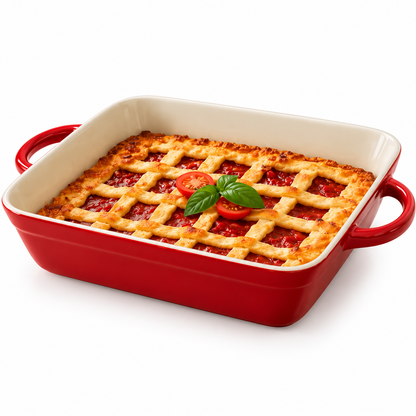 Danny Home Premium 10.8" Porcelain Bakeware Dish with Handles