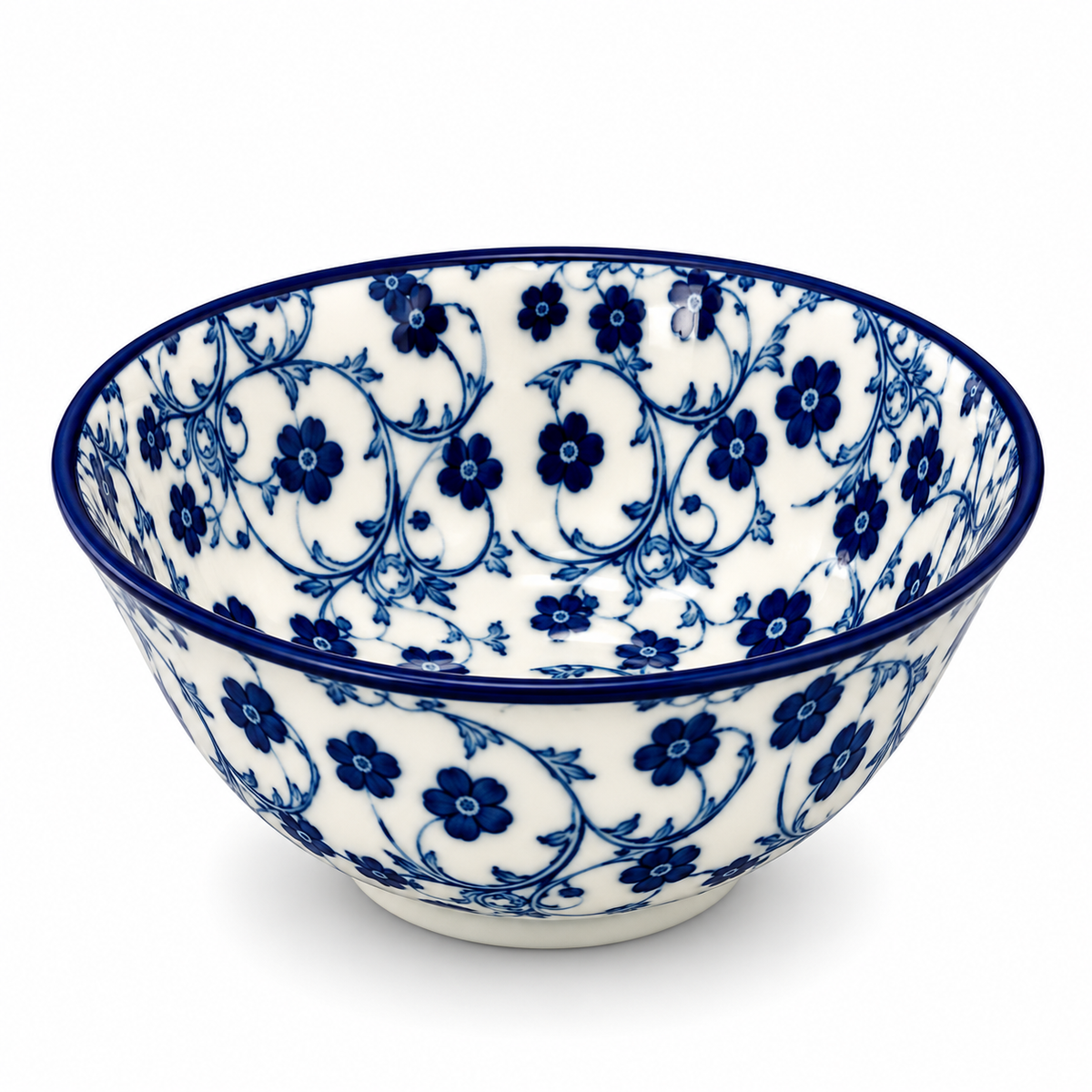 Danny Home Blue Flower 4.5-Inch Ceramic Bowl