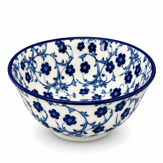 Danny Home Blue Flower 4.5-Inch Ceramic Bowl