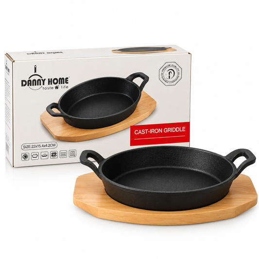 Danny Home Sizzling Pan with Bamboo Base 30cm