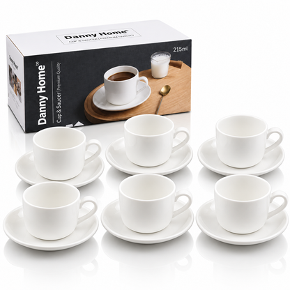 Danny Home Cup & Saucer Set – 215ml (6 Pcs)