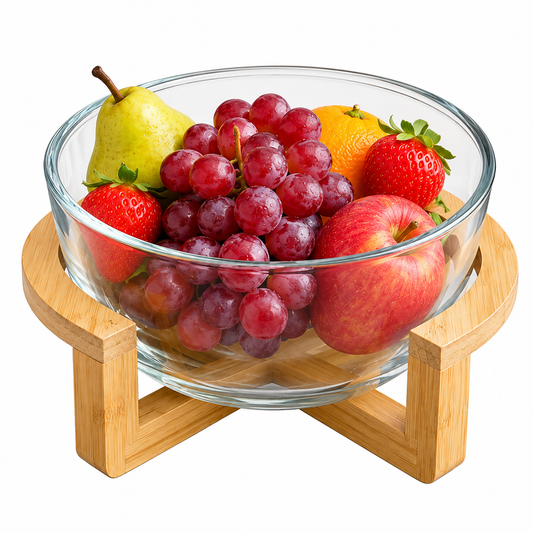 European Style Transparent Glass Fruit Basket