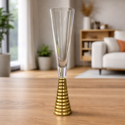 Screw Champagne Flutes Glass - Gold - Set of 6