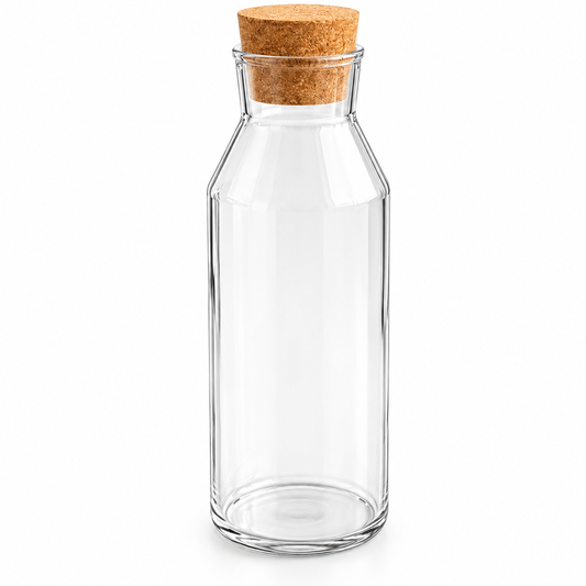 1 Liter Cork Glass Storage Bottle - Plain