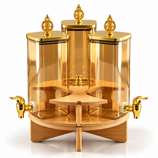 3-in-1 Glass Beverage Dispenser – 2.2L (Gold)
