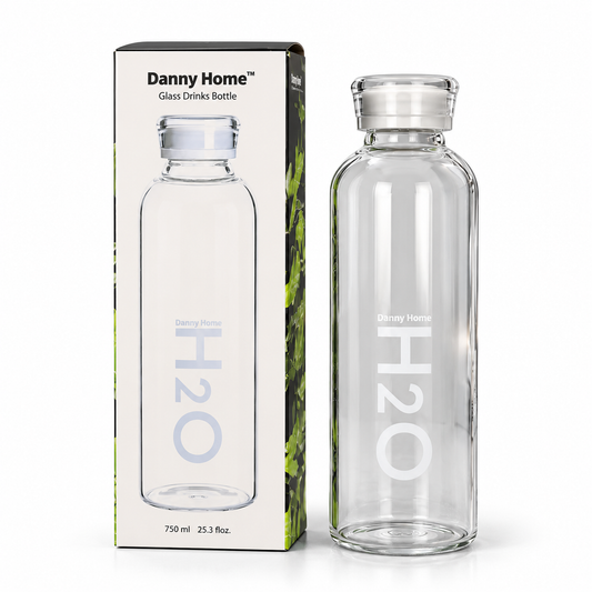 Danny Home Glass Drink Bottle – 750ml (White)