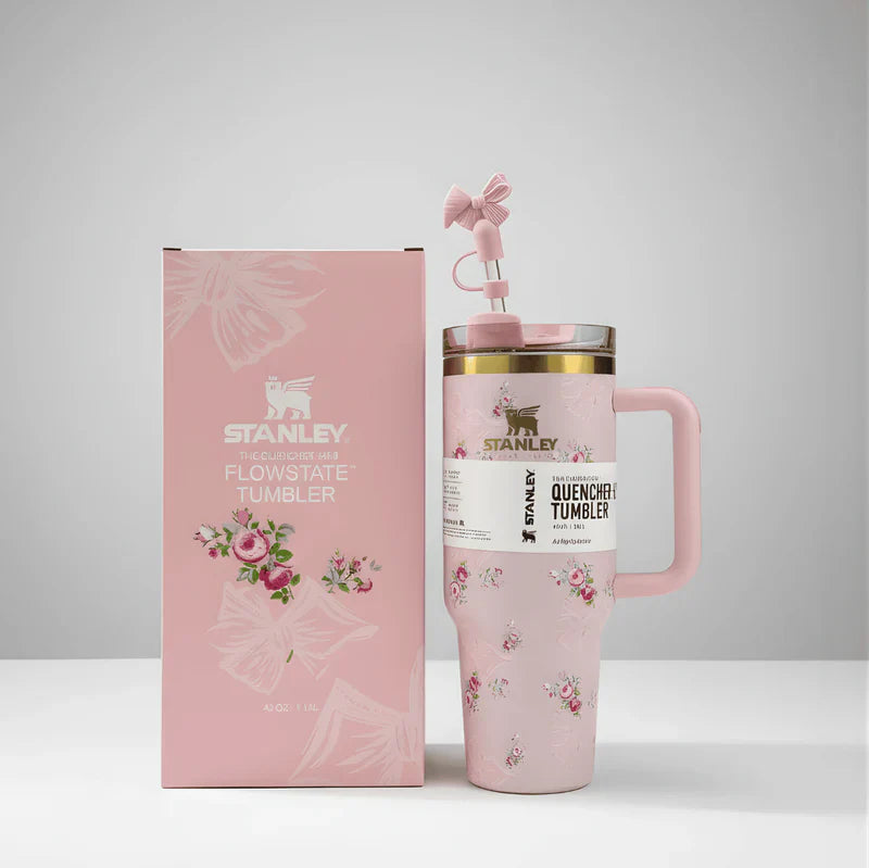 The Floral Quencher H2.0 FlowState™ Tumbler | 40 OZ | Pink