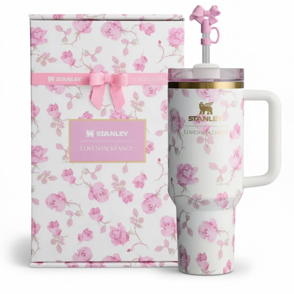 The Stanley x LoveShackFancy Quencher | 40 OZ | Ribbon Rosa - Gift Box