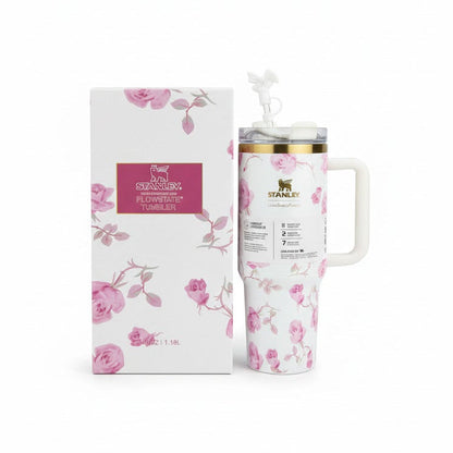The Stanley x LoveShackFancy Quencher | 40 OZ | Ribbon Rosa | Printed Box