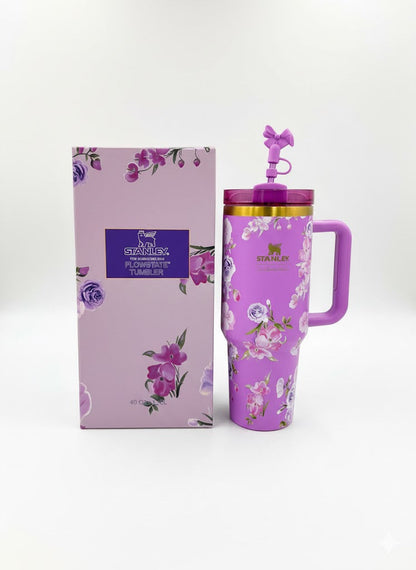 The Stanley x LoveShackFancy Quencher | 40 OZ | Happy Thoughts | Printed Box