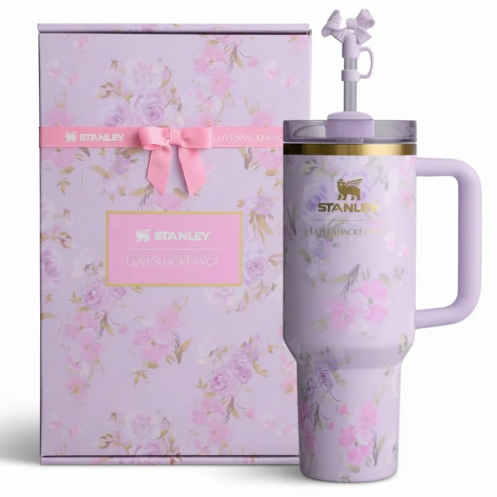 The Stanley x LoveShackFancy Quencher | 40 OZ | Happy Thoughts - Gift Box