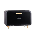 HausRoland Bread Box with Wooden Legs and Handle - Black (Without Legs)